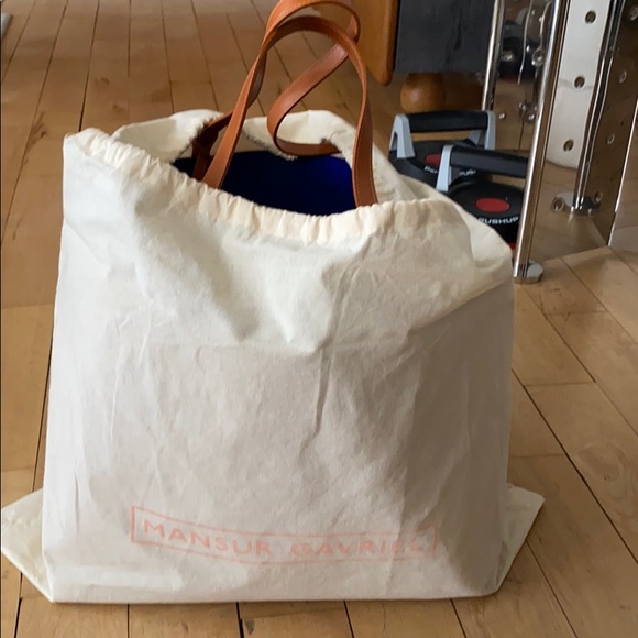 Mansur Gavriel Large Tote Cammello/Royal blue - Picture 4 of 16